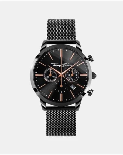 Black Mesh Dial Chrono Watch