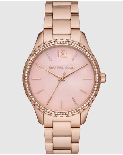 Layton Rose Gold-Tone Analogue Watch MK6848