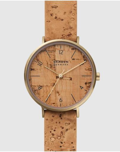 Aaren Naturals Brown Analogue Watch SKW2974