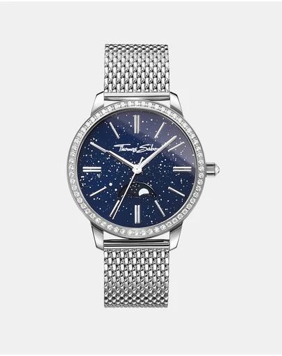 Star Moon phase Mesh Watch