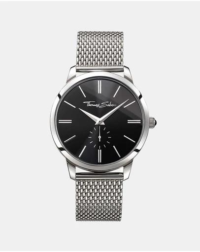 Classic Steel Mesh Black Dial Watch