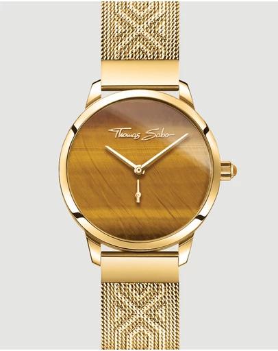 Womens Watch Garden Spirit Tigers Eye Gold