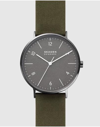 Aaren Naturals Three-Hand Green Organic Cotton Watch