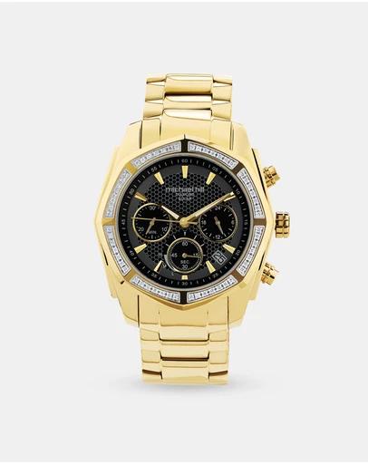 Solar M8 Chronograph Watch with Diamonds in Ion Plated Gold