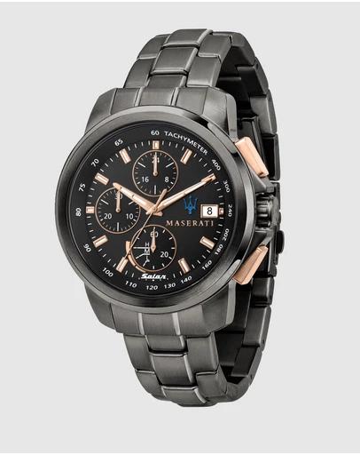 Maserati Successo Solar Gunmetal Chronograph