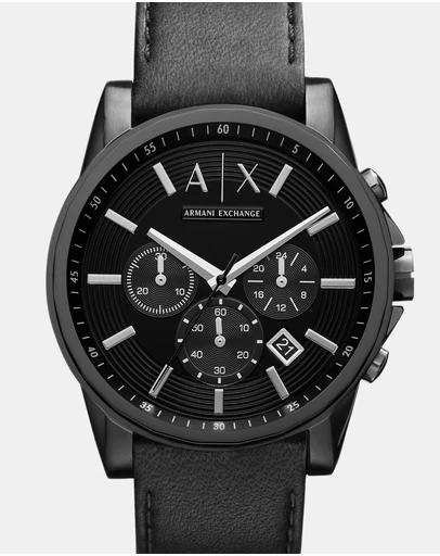 Black Chronograph Watch AX2098