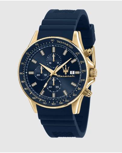 Maserati Sfida Blue Gold Watch