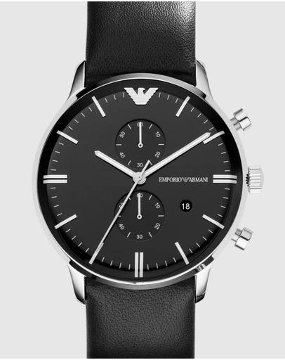 Black Chronograph Watch AR0397