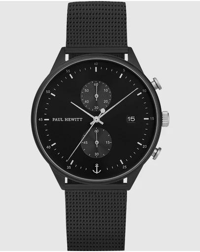 Chrono Black Mesh Watch