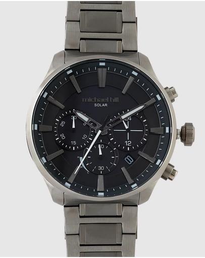 Solar Powered Men's Watch Black Tone Stainless Steel