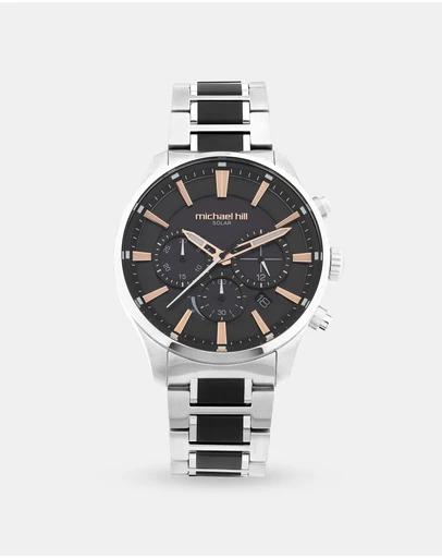Solar Powered Men's Watch with Black Tone in Stainless Steel